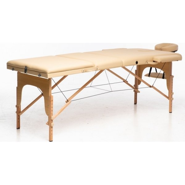 3-zons massagebnk - Beige PU lder