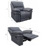 Reclinerf�t�lj gr� (Mikrofiber) - Riverdale