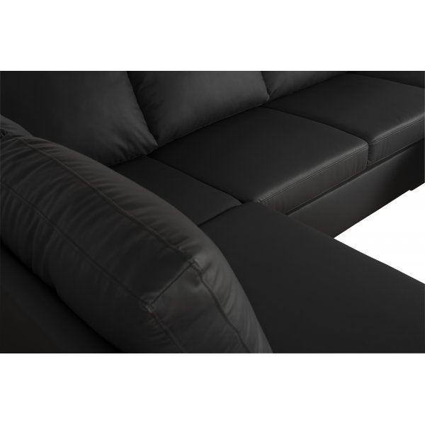 Solna U-sofa i sort PU A3D Solna U-sofa i sort PU A3D