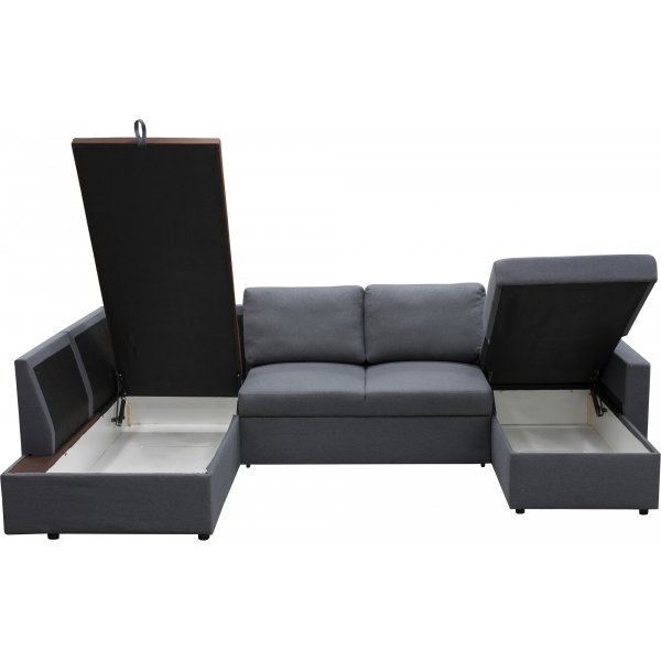 B�ddsoffa U-modell m�rkgr� - T�rn�