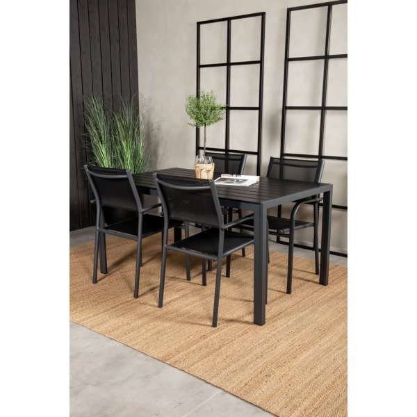 Ervalla Matgrupp (150x90) - Svart - 4 Stolar Ervalla Matgrupp (150x90) - Svart - 4 Stolar