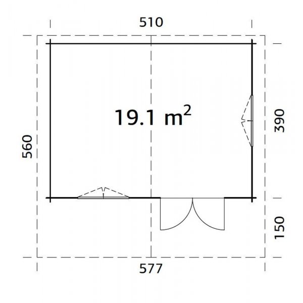 Attefallshus Sally 19,1 m² Attefallshus Sally 19,1 m²
