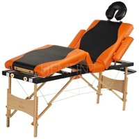 Massagebänk med träben - 4 zoner - Tvåfärgad Massagebänk med träben - 4 zoner - Tvåfärgad