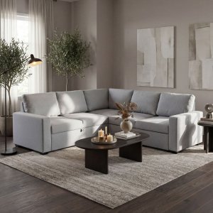 H�rnsoffa Belissa med b�ddfunktion och f�rvaring - 235x235 cm - m�rkgr�