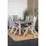Ekens Matgrupp (160x90) - Vit/Gr - 6 Stolar