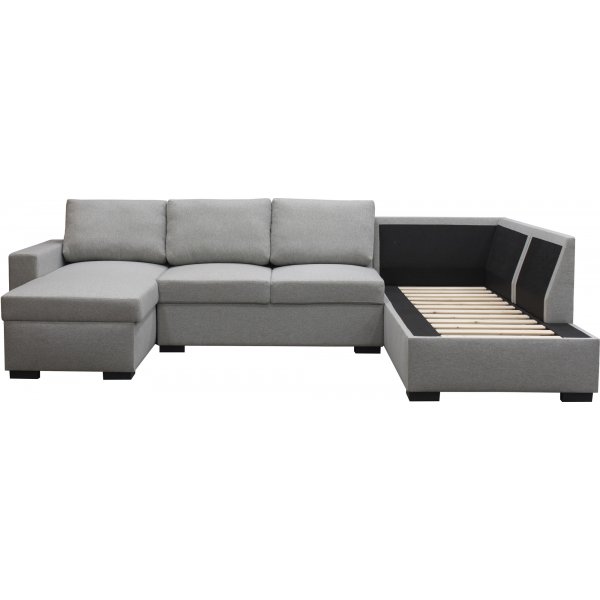 U-soffa Solna med f�rvaring - 309 cm - ljusgr�