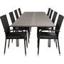 Ekens Matgrupp (224x100) - Svart/Gr/Vit - 8 Stolar