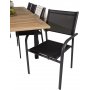 Dotorp Spisegruppe (160x90) - Sort/Natur - 8 Stole