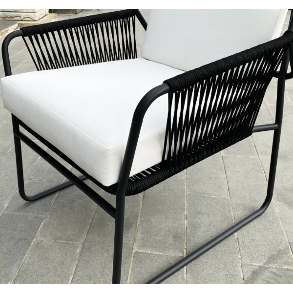 Sandhamn loungestol - Sort / Hvid Sandhamn loungestol - Sort / Hvid