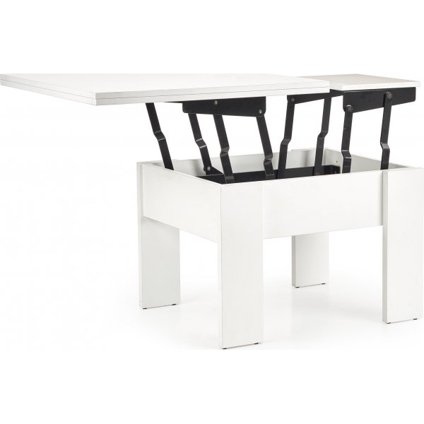 Serafin h�j och s�nkbart soffbord 80-160 x 80 cm - Vit
