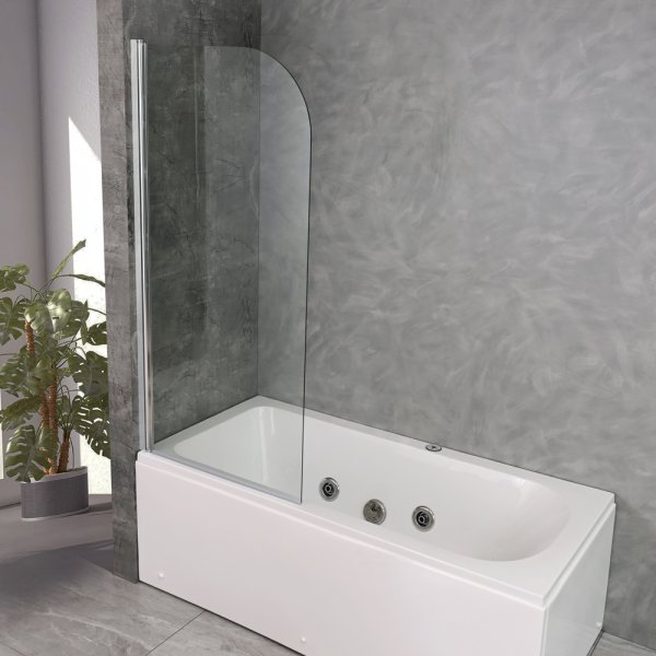 Badkarsvägg Novelle - Rundade hörn | Krom Badkarsvägg Novelle - Rundade hörn | Krom