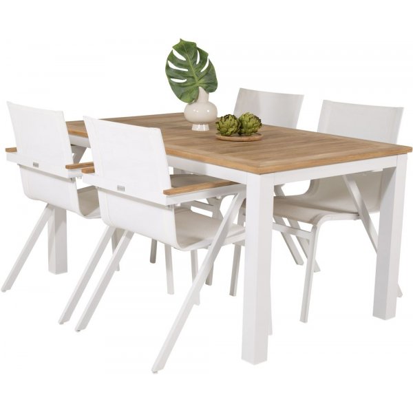 Dotorp Matgrupp (160x90) - Vit/Natur - 4 Stolar Dotorp Matgrupp (160x90) - Vit/Natur - 4 Stolar