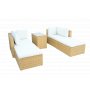 Loungegrupp konstrotting | Soffa med bord & 2 pallar f�r uteplats | Beige
