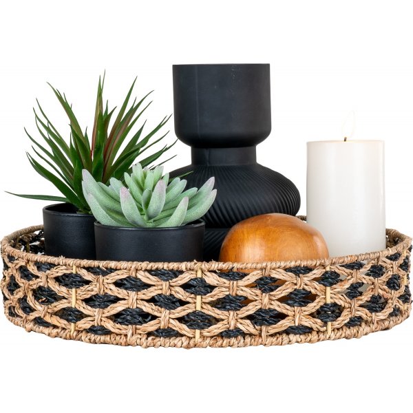 Nerja bricka - Svart/beige