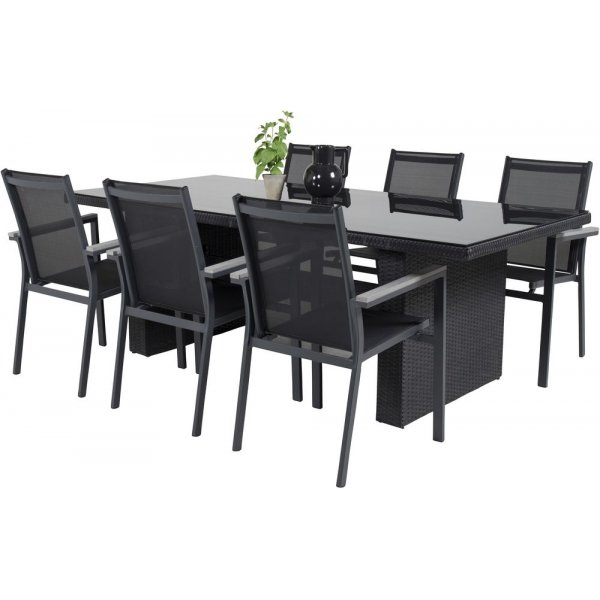 Järnsta Matgrupp (200x100) - Svart - 6 Stolar Järnsta Matgrupp (200x100) - Svart - 6 Stolar