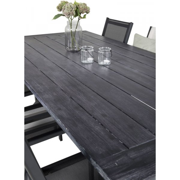 Ramsj� Spisegruppe (200x100) - Sort - 6 Stole