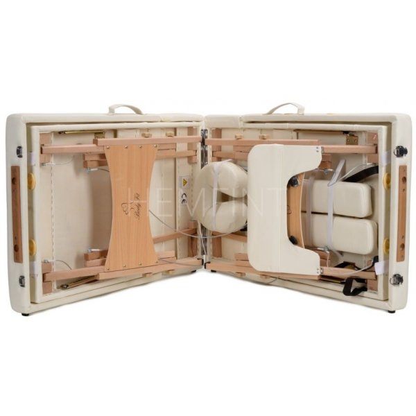 Massagebänk med träben - 4 zoner - Enfärgad Massagebänk med träben - 4 zoner - Enfärgad