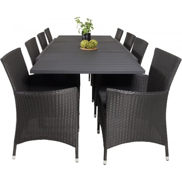 Holma Matgrupp (160x100) - Svart - 8 Stolar Holma Matgrupp (160x100) - Svart - 8 Stolar