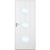Innerdörr Bornholm - Kompakt dörrblad, spårfräst dekor & runda glaspartier A16