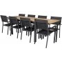 Maglehem Matgrupp (160x90) - Svart/Natur - 8 Stolar