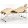 Massagebnk med metallben - 4 zoner - Beige
