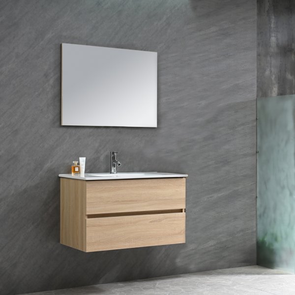 Badrumsmöbler Nordic Oak - Ljus trä + 2.00 x Badrumskrok Badrumsmöbler Nordic Oak - Ljus trä + 2.00 x Badrumskrok