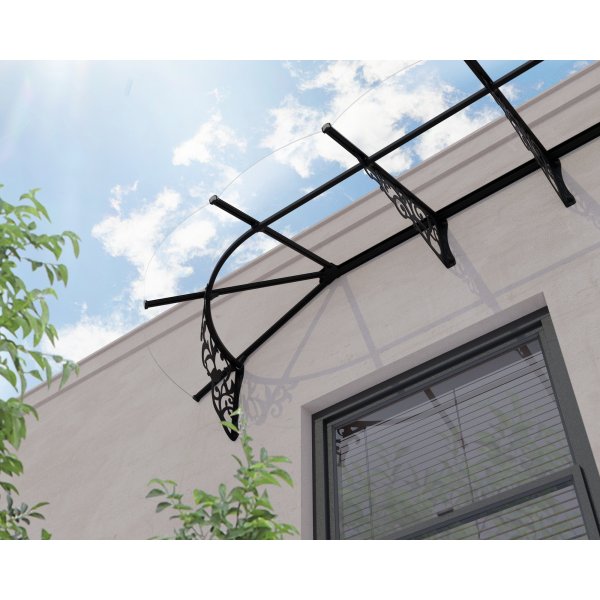 Canopia Lily French Entrance baldakin 0,9 x 4,7 - Sort/klart glas Canopia Lily French Entrance baldakin 0,9 x 4,7 - Sort/klart glas