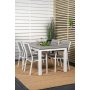 Ekens Matgrupp (160x90) - Vit/Gr - 4 Stolar