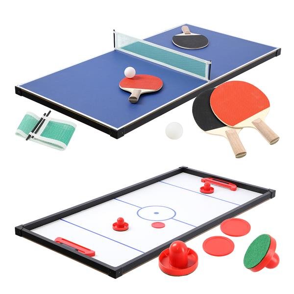 Spelbord med 4 spel - Biljard - Pingis - Bordsfotboll & Airhockey Spelbord med 4 spel - Biljard - Pingis - Bordsfotboll & Airhockey