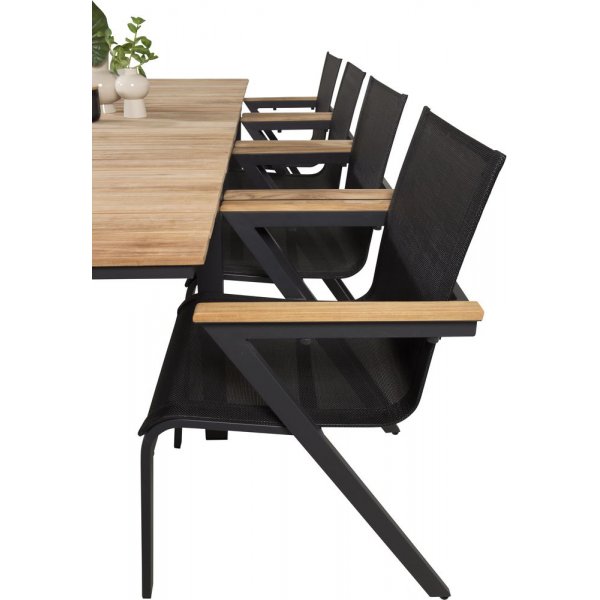 Maglehem Matgrupp (160x90) - Svart/Natur - 8 Stolar Maglehem Matgrupp (160x90) - Svart/Natur - 8 Stolar