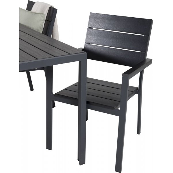 Ervalla Matgrupp (150x90) - Svart - 4 Stolar