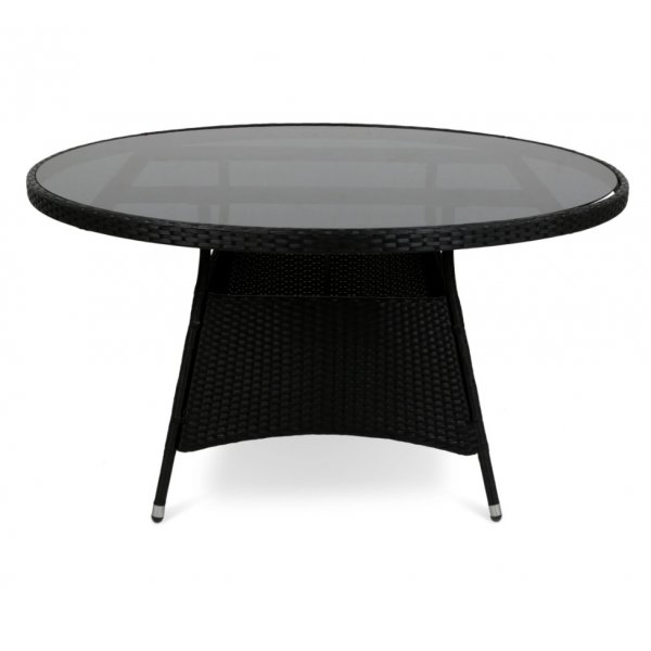 Brantevik utegrupp, runt bord med 6 st stolar - Svart konstrotting