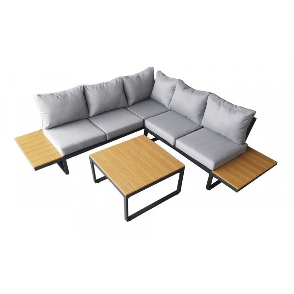 Oregon - Loungegruppe aus Aluminium und Polywood + Reinigungsspray für Gartenmöbel Oregon - Loungegruppe aus Aluminium und Polywood + Reinigungsspray für Gartenmöbel