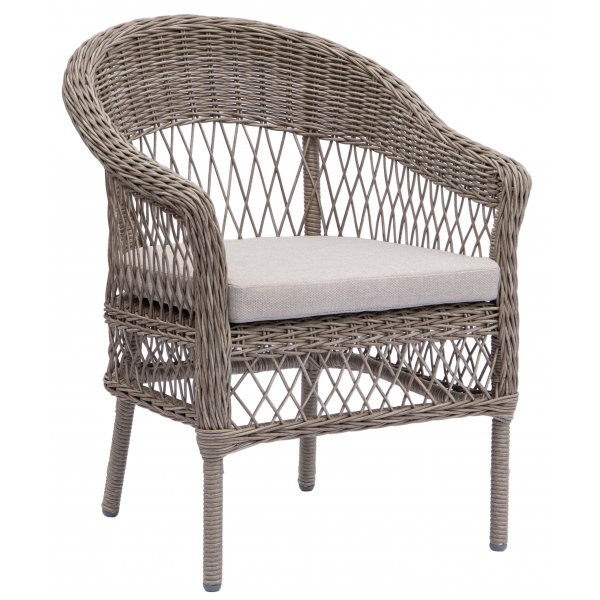 Loungegrupp utomhus konstrotting Holm�n - Beige/vit set