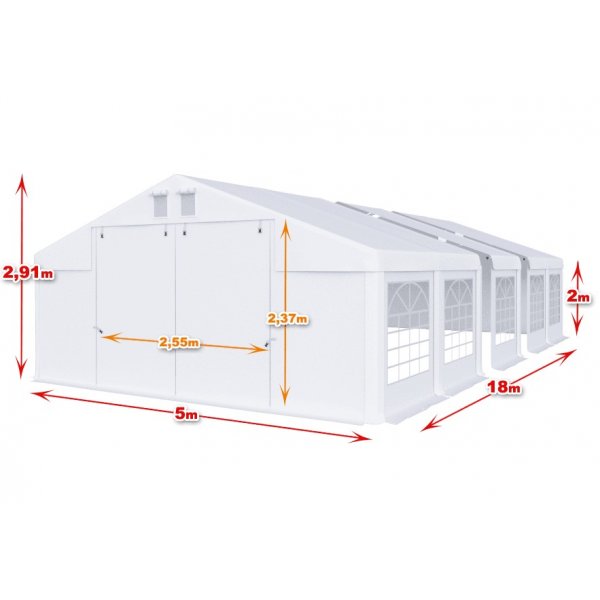 Partytält i PVC - 5 x 18 m Partytält i PVC - 5 x 18 m