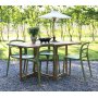 Salt teak spisegruppe: Teak bankebord inkl. 4 Nordan stole
