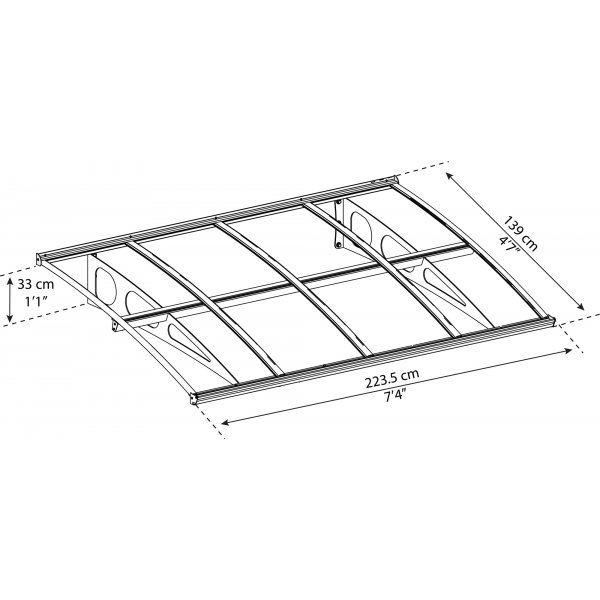 Canopia Bordeaux Entrétak 1,4 x 2,2 - Vit/opalglas Canopia Bordeaux Entrétak 1,4 x 2,2 - Vit/opalglas