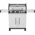 Rostfri gasolgrill med sidobr�nnare & glasf�nster 68x42 cm