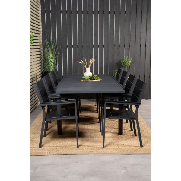 Holma Matgrupp (160x100) - Svart - 8 Stolar