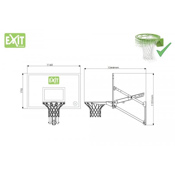 Basketball-kurv Galaxy med fremspringende vægmontering - Dunkbar kurv. Basketball-kurv Galaxy med fremspringende vægmontering - Dunkbar kurv.