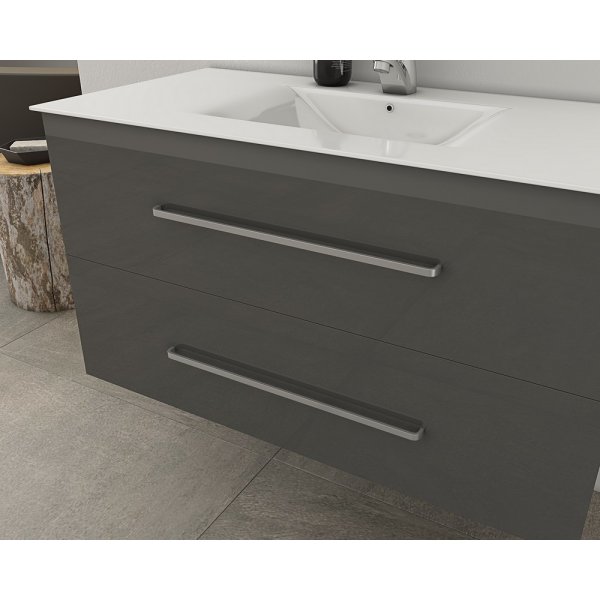 Badrumsmöbler Torino 90 - Antracitfärgat med spegelskåp Badrumsmöbler Torino 90 - Antracitfärgat med spegelskåp