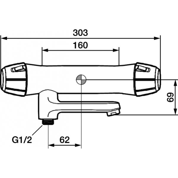 FM Mattsson Skerhetsblandare fr badkar, 9000E