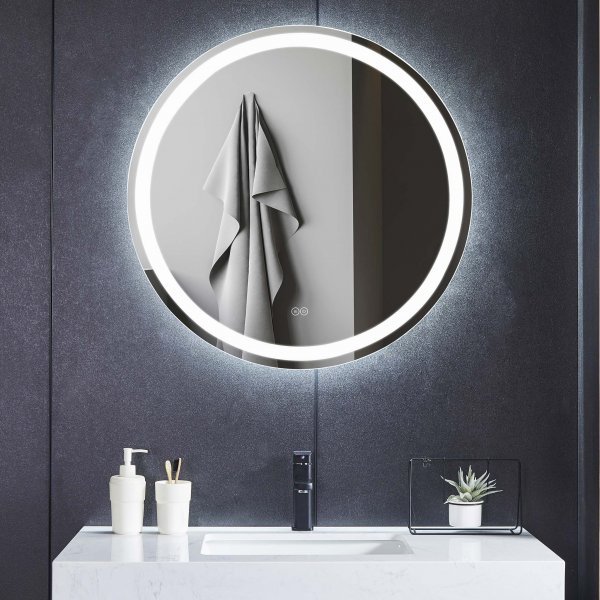 Rund badrumsspegel 80 cm | LED-belysning, anti-fog & dimmer Rund badrumsspegel 80 cm | LED-belysning, anti-fog & dimmer
