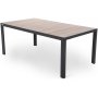 Matgrupp Capri 185 cm - svart/sand, inkl. 6 stolar