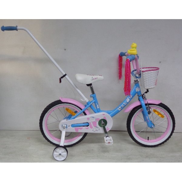 Barncykel 16\\\" Mini - Rosa/Lila/Vit