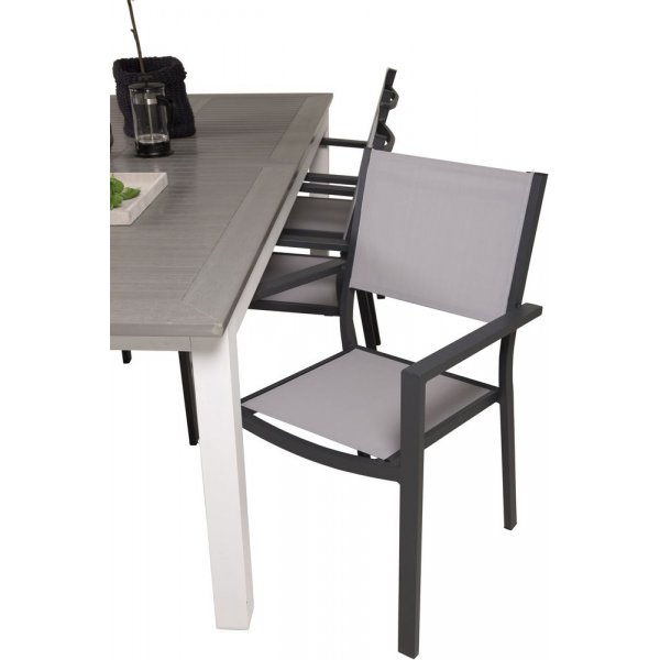 Eken�s Matgrupp (224x100) - Svart/Gr�/Vit - 6 Stolar