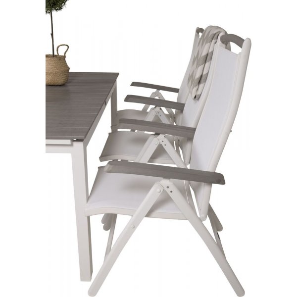 Pr�ssebo Matgrupp (160x100) - Vit/Gr� - 6 Stolar