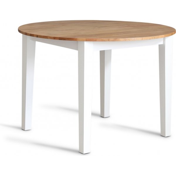 Matbord Dal�n runt �110 cm - vit och oljad ek