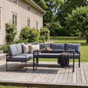Sofagarnitur, 4-Sitzer, Schwarz/Grau - Zingaro + Fleckentferner f�r M�bel