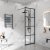Fast duschv�gg 70x200 cm - svart spr�js & 6 mm h�rdat klarglas i aluminium